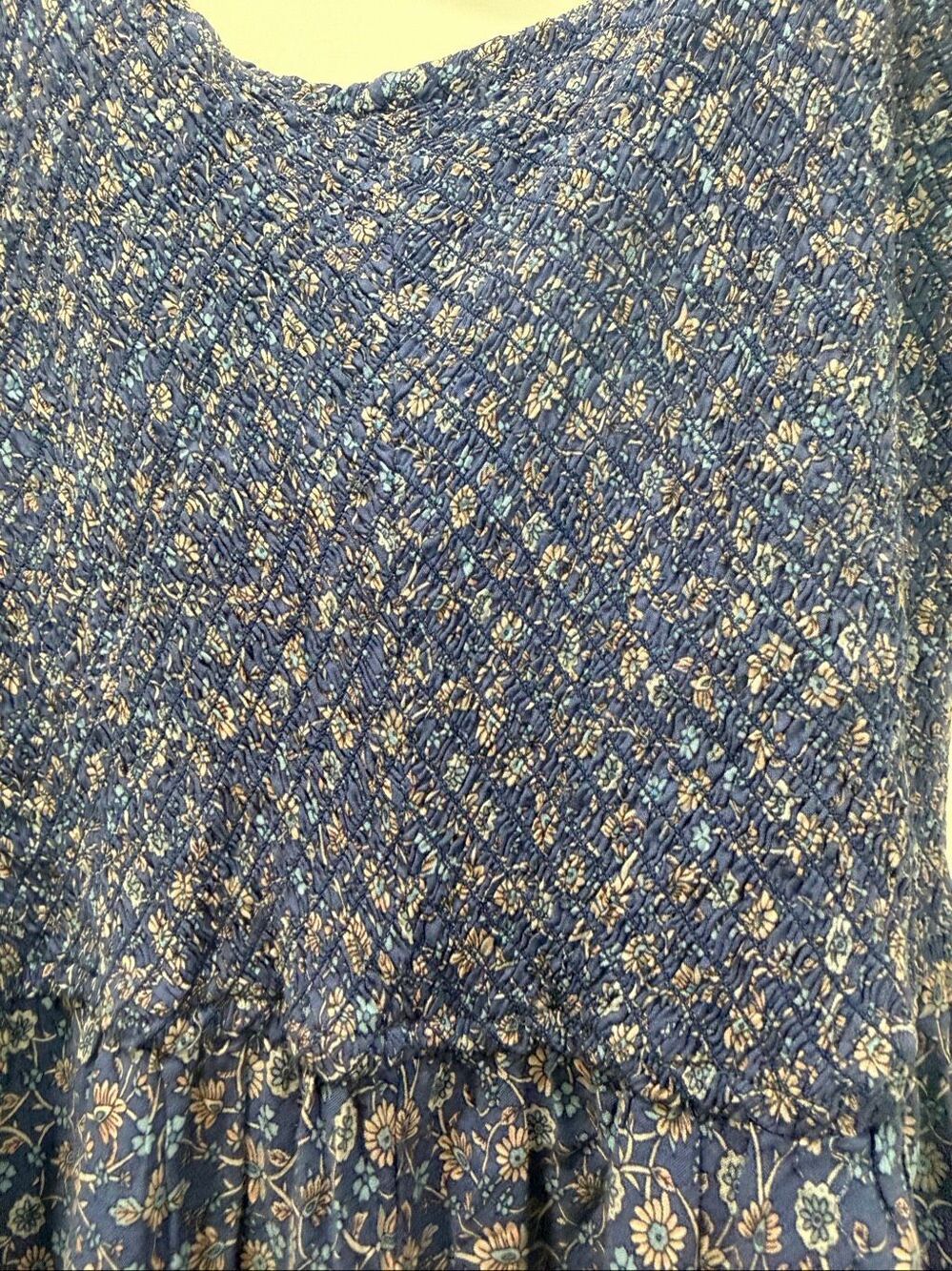 Natural Life Blue Boho Floral Paisley Wide Leg V-Neck Jumpsuit Size XL - Picture 7 of 8